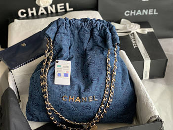 Chanel Large 22 Handbag Denim Size 48 x 45 x 10 cm