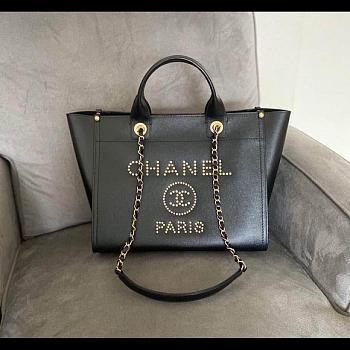 Chanel Deauville Tote Black Size 35 cm