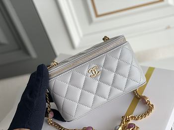 Chanel Vanity Case Gray Size 9.5 x 17 x 8 cm