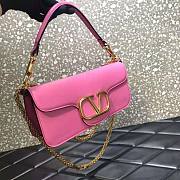 Valentino Vlogo Signature Calfskin Shoulder Bag Pink Size 27 x 13 x 6 cm - 2
