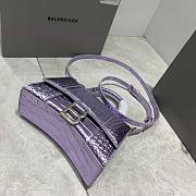 Balenciaga Hourglass Metallized Crocodile Embossed in Purple Size 19 x 13 x 8 cm - 6