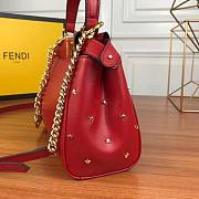 Fendi Women Peekaboo XS Leather Mini Bag Red Size 19 x 16 x 6 cm - 4