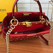 Fendi Women Peekaboo XS Leather Mini Bag Red Size 19 x 16 x 6 cm - 3