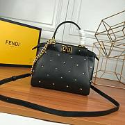 Fendi Women Peekaboo XS Leather Mini Bag Black Size 19 x 16 x 6 cm - 1