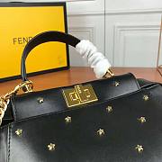 Fendi Women Peekaboo XS Leather Mini Bag Black Size 19 x 16 x 6 cm - 6