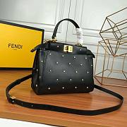 Fendi Women Peekaboo XS Leather Mini Bag Black Size 19 x 16 x 6 cm - 3