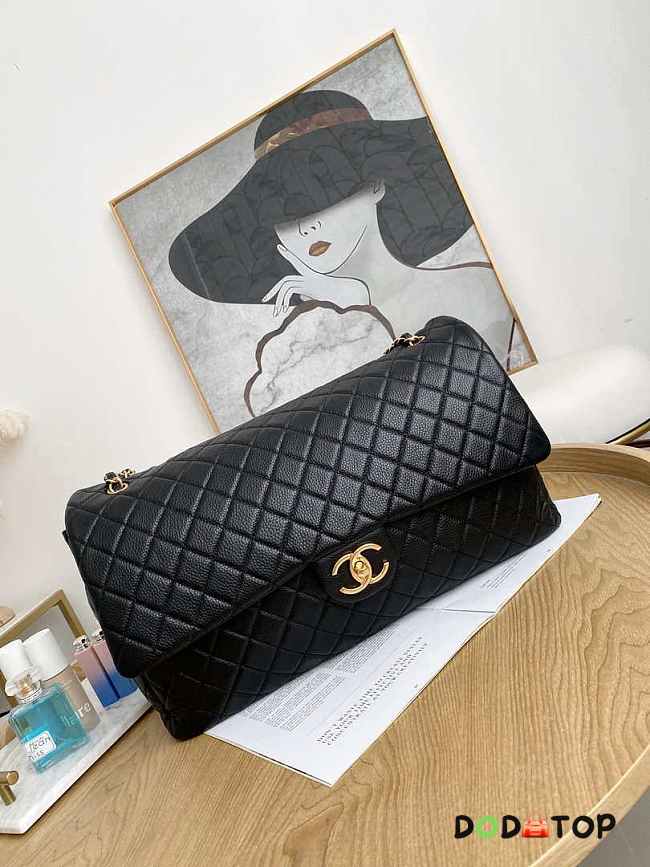 Chanel Flap Travel Bag Airport Caviar Calfskin Black Gold Size 46 x 14 x 26 cm - 1