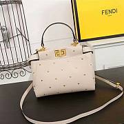 Fendi Women Peekaboo XS Leather Mini Bag White Size 19 x 16 x 6 cm - 1