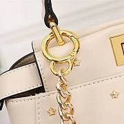 Fendi Women Peekaboo XS Leather Mini Bag White Size 19 x 16 x 6 cm - 6