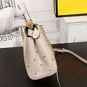 Fendi Women Peekaboo XS Leather Mini Bag White Size 19 x 16 x 6 cm - 5
