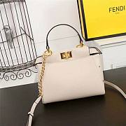 Fendi Women Peekaboo XS Leather Mini Bag White Size 19 x 16 x 6 cm - 2