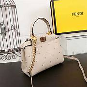 Fendi Women Peekaboo XS Leather Mini Bag White Size 19 x 16 x 6 cm - 3