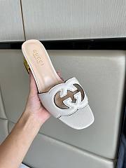 Gucci Women's Interlocking G Cut-Out Slide Sandal White - 6