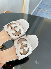 Gucci Women's Interlocking G Cut-Out Slide Sandal White - 2