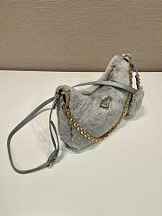 Prada Hobo Fur Bag 1BC204 Gray Size 23 x 17 x 8 cm - 5