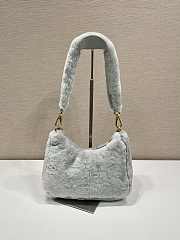 Prada Hobo Fur Bag 1BC204 Gray Size 23 x 17 x 8 cm - 3