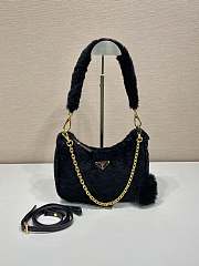 Prada Hobo Fur Bag 1BC204 Black Size 23 x 17 x 8 cm - 1