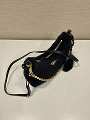 Prada Hobo Fur Bag 1BC204 Black Size 23 x 17 x 8 cm - 6
