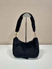 Prada Hobo Fur Bag 1BC204 Black Size 23 x 17 x 8 cm - 5
