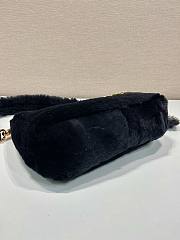 Prada Hobo Fur Bag 1BC204 Black Size 23 x 17 x 8 cm - 3