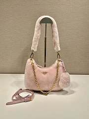 Prada Hobo Fur Bag 1BC204 Pink Size 23 x 17 x 8 cm - 1
