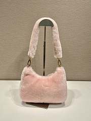 Prada Hobo Fur Bag 1BC204 Pink Size 23 x 17 x 8 cm - 5