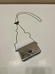 Prada Card Holder With Shoulder Strap In Metallic Leather Size 11.5 x 8 cm - 4