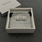 Balenciaga Women BB 2.0 XS Earrings in Silver/Gold Brass and Rhinestones - 5