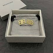 Balenciaga Women BB 2.0 XS Earrings in Silver/Gold Brass and Rhinestones - 3