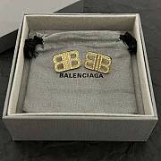 Balenciaga Women BB 2.0 XS Earrings in Silver/Gold Brass and Rhinestones - 2