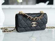 Chanel Mini Woc Mobile Phone Bag Black Gold Size 17 x 10 x 4.5 cm - 4