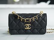 Chanel Mini Woc Mobile Phone Bag Black Gold Size 17 x 10 x 4.5 cm - 2