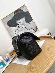 Chanel Flap Travel Bag Airport Caviar Calfskin Black Silver Size 46 x 14 x 26 cm - 4