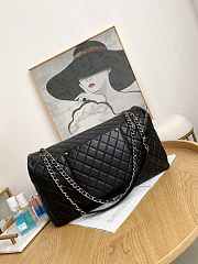 Chanel Flap Travel Bag Airport Caviar Calfskin Black Silver Size 46 x 14 x 26 cm - 2