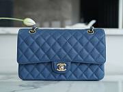 Chanel Caviar Flap Bag Blue Silver Size 25 cm - 1