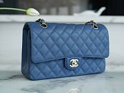 Chanel Caviar Flap Bag Blue Silver Size 25 cm - 5