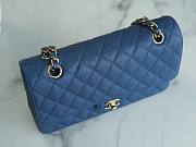Chanel Caviar Flap Bag Blue Silver Size 25 cm - 4