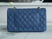 Chanel Caviar Flap Bag Blue Silver Size 25 cm - 3