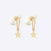 Dior Tribales Earrings Gold-Finish Metal with White Resin Pearls and White Crystals - 2