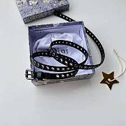 Dior Women Diorevolt Belt Black Smooth Calfskin with Ruthenium-Finish Metal Eyelets - 5