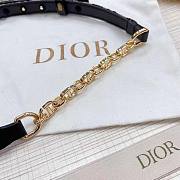 Dior Women Caro Belt Blue Dior Oblique Jacquard with Shiny Gold-Finish Metal 15 mm - 5