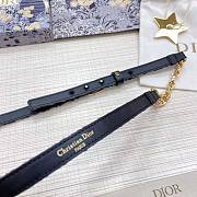 Dior Women Caro Belt Blue Dior Oblique Jacquard with Shiny Gold-Finish Metal 15 mm - 3