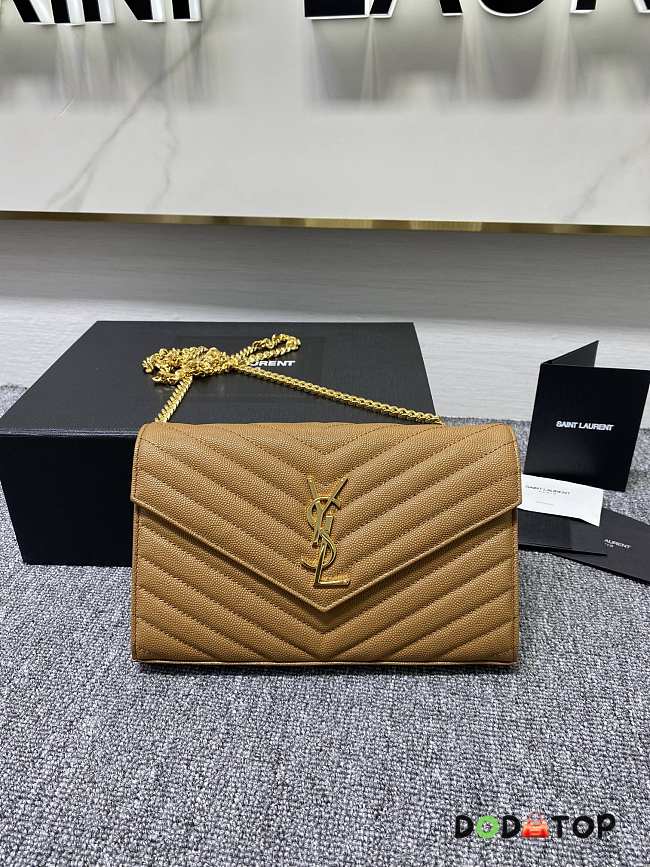 YSL Chain Bag Caramel Gold Size 22.5 x 14 x 4 cm - 1