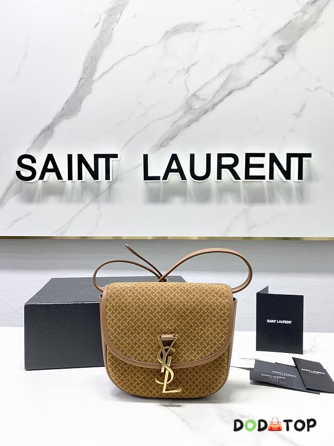 YSL Saint Laurent Kaia Small Suede And Leather Shoulder Bag Size 18 x 15.5 x 5.5 cm - 1