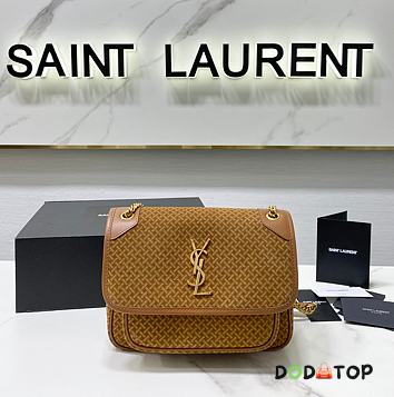 YSL Saint Laurent Medium Niki Chain Bag In Brun Clair & Brun Fonce Size 22 x 16 x 12 cm - 1