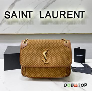YSL Saint Laurent Niki Chain Bag In Brun Clair & Brun Fonce Size 28 x 20 x 8 cm - 1