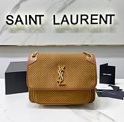 YSL Saint Laurent Niki Chain Bag In Brun Clair & Brun Fonce Size 28 x 20 x 8 cm - 1