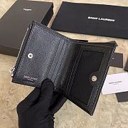 YSL Caviar Zipper Wallet Silver Size 13 x 9 cm - 2