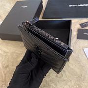 YSL Caviar Zipper Wallet Black Size 13 x 9 cm - 2
