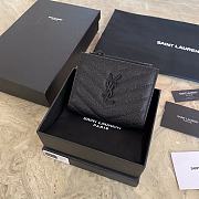 YSL Caviar Zipper Wallet Black Size 13 x 9 cm - 4